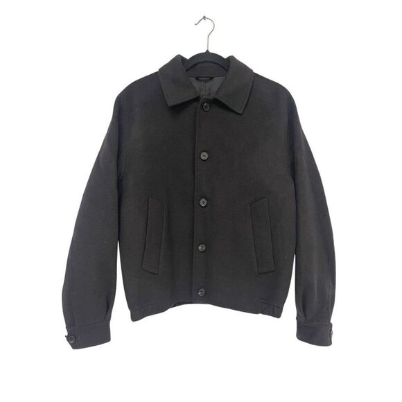 Massimo Dutti Mens Bomber Jacket S Small Wool Cashmere Dark Gray 2031/277 NWT - Picture 2 of 13